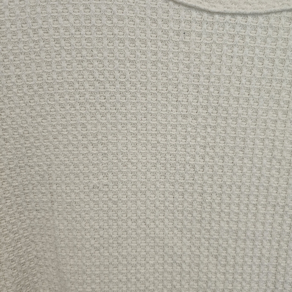 Mossimo Cream Waffle Knit Long Sleeve Top | XL Lace Shoulder Detail - Picture 2 of 13